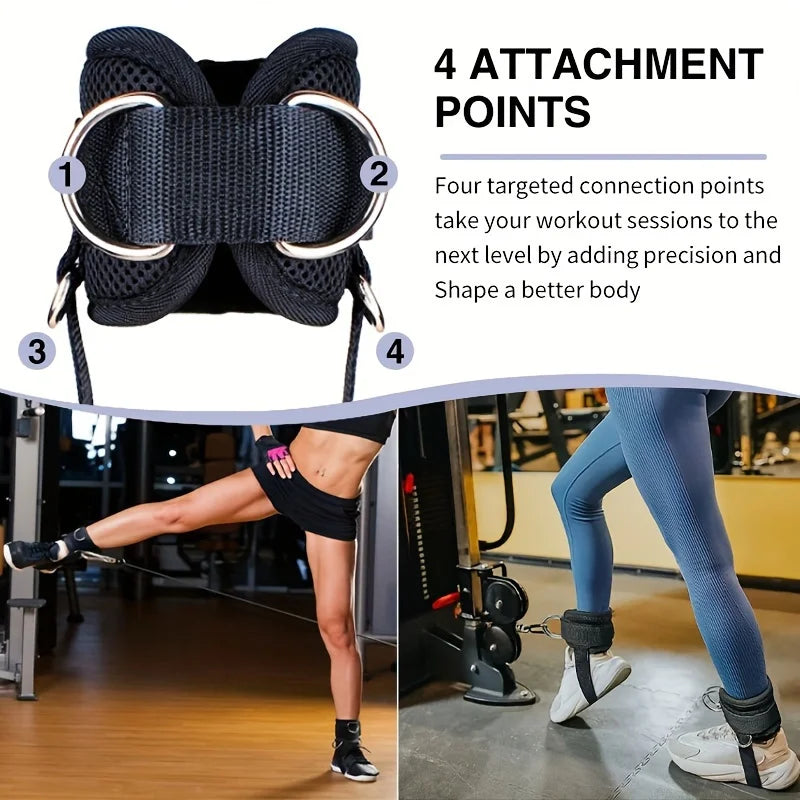 1PC Padded Ankle Straps Ankle Straps for Cable Machines Double D-Ring