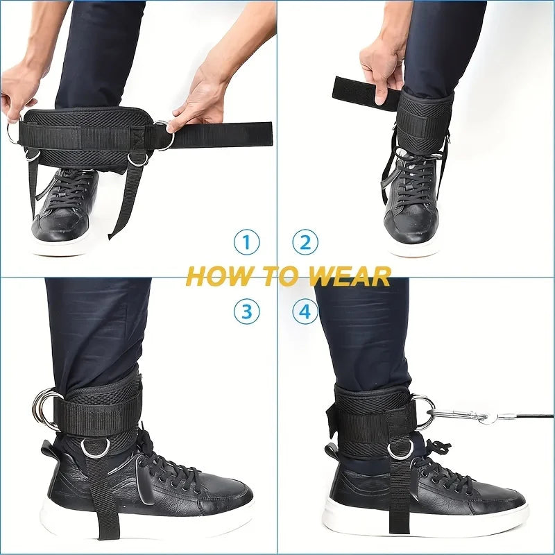 1PC Padded Ankle Straps Ankle Straps for Cable Machines Double D-Ring