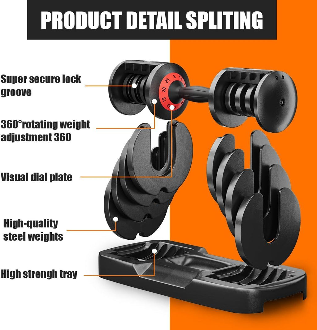 Adjustable Dumbbell (25LB 5-in-1)