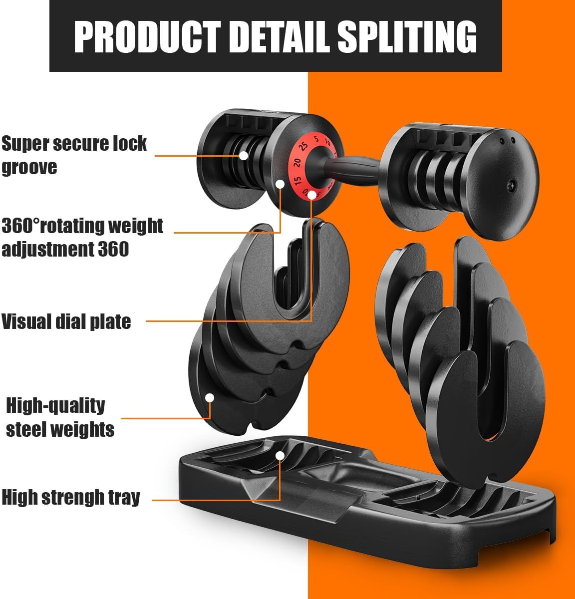 Adjustable Dumbbell (25LB 5-in-1)