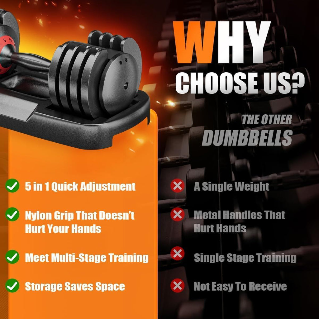 Adjustable Dumbbell (25LB 5-in-1)